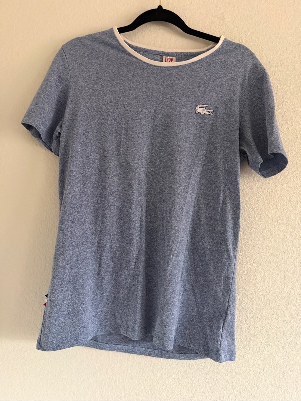 Lacoste Live Crocodile Logo T-Shirt Blue Cotton  Crew Neck